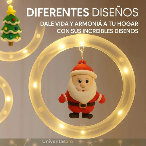 Cortina LED Cálida 3M De Aros navideños